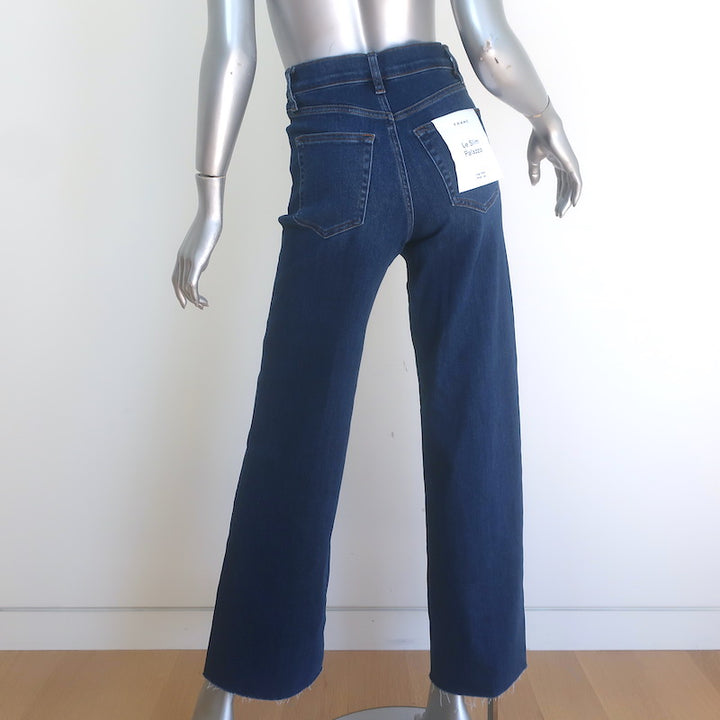 FRAME Le Slim Palazzo Raw Hem Wide Leg Jeans Celebrity Stretch Denim Size 25 NEW