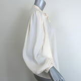 Ulla Johnson Clemens Tie-Neck Blouse Cream Crepe Size 2 Long Sleeve Top