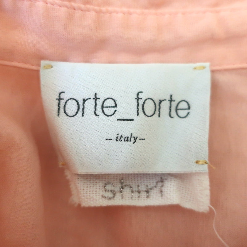 Forte Forte Button Down Shirt Peach Cotton-Silk Voile Size III Long Sleeve Top