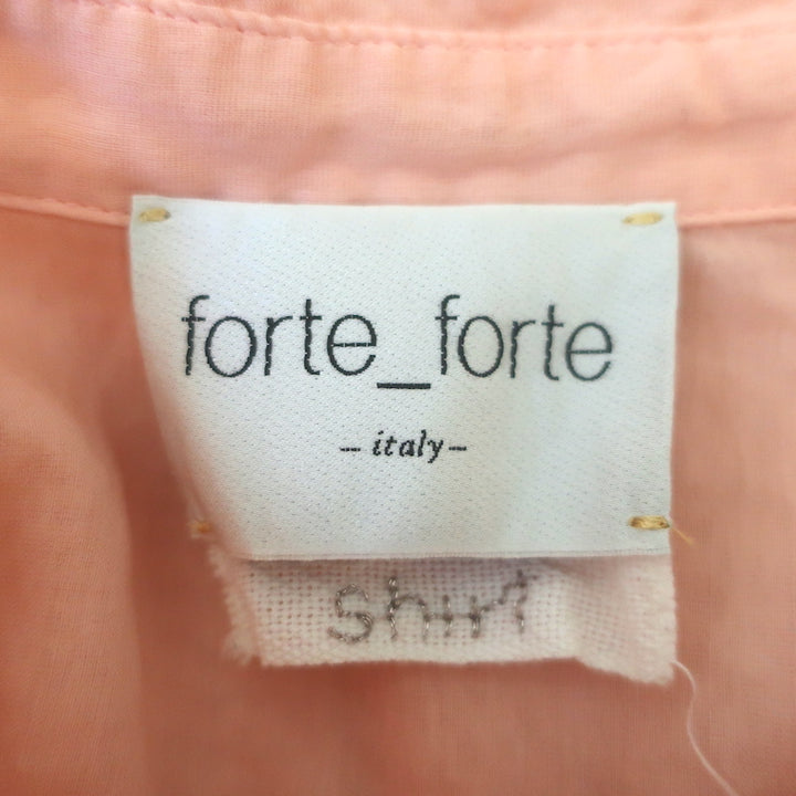 Forte Forte Button Down Shirt Peach Cotton-Silk Voile Size III Long Sleeve Top