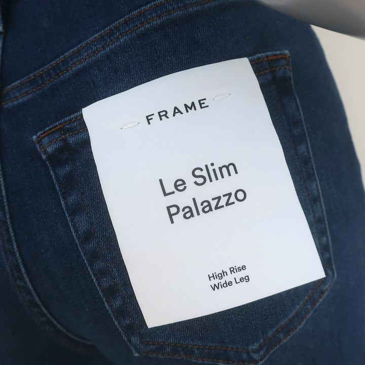 FRAME Le Slim Palazzo Raw Hem Wide Leg Jeans Celebrity Stretch Denim Size 25 NEW