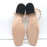Gucci Double G T-Strap Ballet Flats Nude Patent Leather Size 37.5 NEW