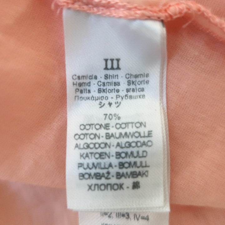 Forte Forte Button Down Shirt Peach Cotton-Silk Voile Size III Long Sleeve Top