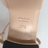 Gucci Double G T-Strap Ballet Flats Nude Patent Leather Size 37.5 NEW