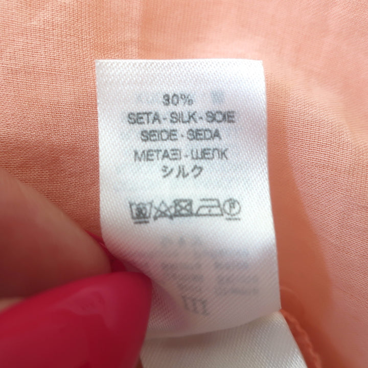 Forte Forte Button Down Shirt Peach Cotton-Silk Voile Size III Long Sleeve Top