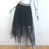 Brunello Cucinelli Tulle Midi Skirt Black Size US 6