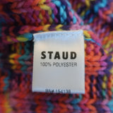 STAUD Eloise Cardigan Pink/Multi Space Dye Knit Size Small V-Neck Sweater