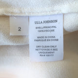 Ulla Johnson Clemens Tie-Neck Blouse Cream Crepe Size 2 Long Sleeve Top