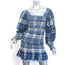 LoveShackFancy Smocked Mini Dress Stanley Blue Plaid Size Extra Small