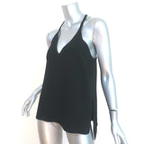 Elizabeth and James V-Neck Racerback Tank Top Black Crepe Size Small