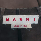 Marni Short Sleeve Zip-Up Leather Jacket Brown Nubuck Size 42