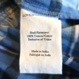 LoveShackFancy Smocked Mini Dress Stanley Blue Plaid Size Extra Small