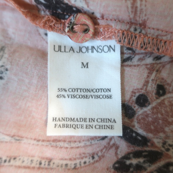 Ulla Johnson Biarritz Tunic Dress Pink Floral Print Cotton-Blend Size Medium