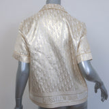 Christian Dior Chez Moi Short Sleeve Pajama Shirt Gold Metallic Size US 4