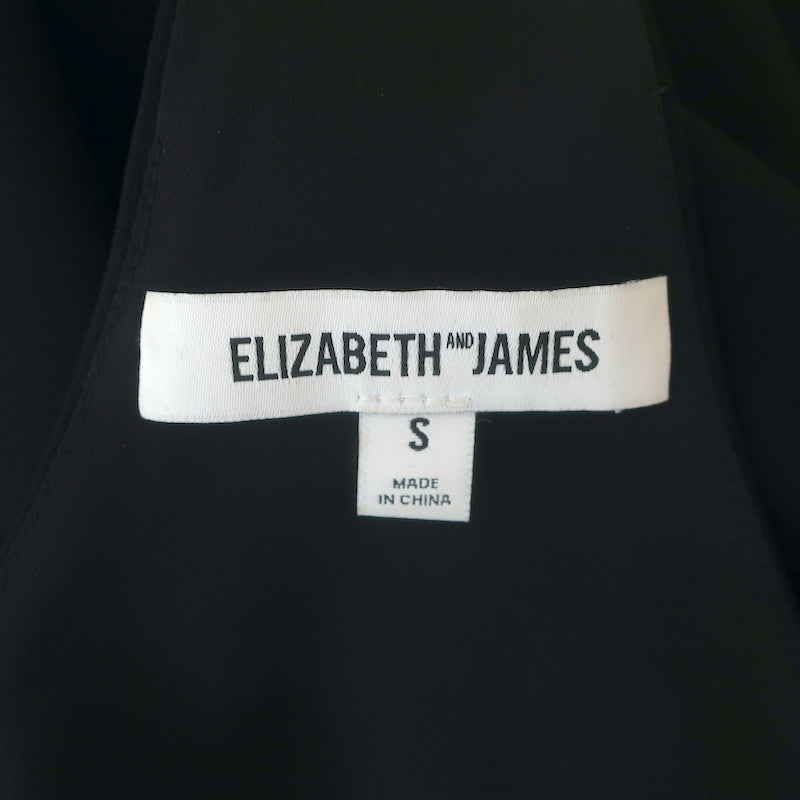 Elizabeth and James V-Neck Racerback Tank Top Black Crepe Size Small