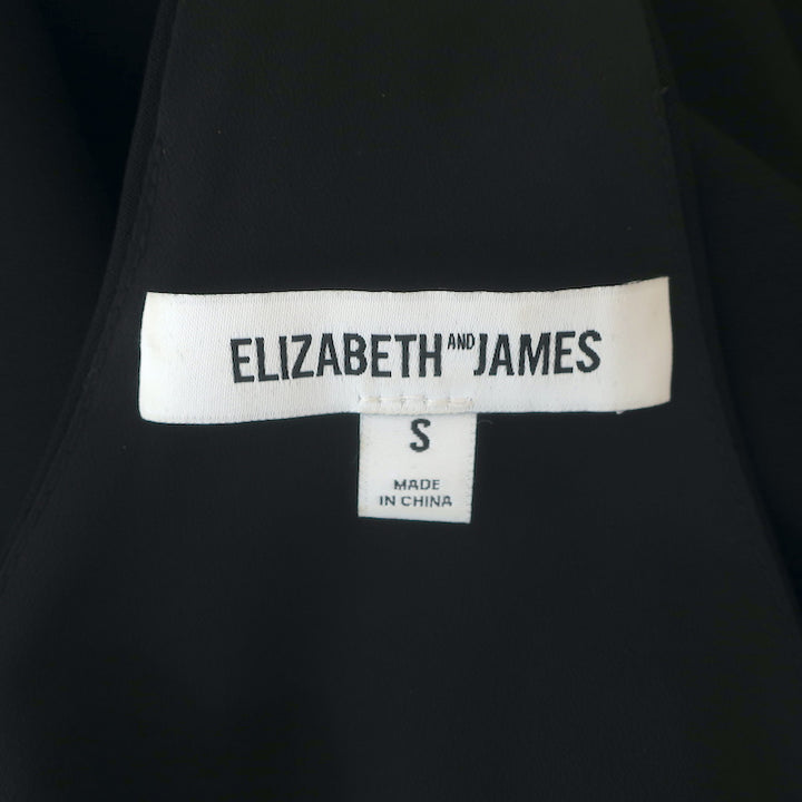 Elizabeth and James V-Neck Racerback Tank Top Black Crepe Size Small