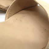 Chanel Quilted Lambskin Leather Ankle Strap Block Heel Sandals Beige Size 36.5