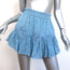 LoveShackFancy Mini Skirt Adia Blue Polka Dot Print Cotton Size Petite