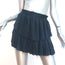 LoveShackFancy Ruffle Mini Skirt Navy Silk Size 2