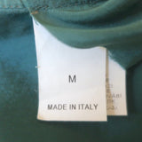 Brunello Cucinelli Silk Western Shirt Green Size Medium Roll-Sleeve Blouse