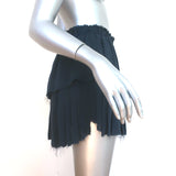 LoveShackFancy Ruffle Mini Skirt Navy Silk Size 2