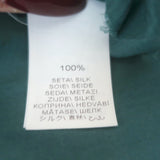 Brunello Cucinelli Silk Western Shirt Green Size Medium Roll-Sleeve Blouse