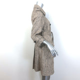 Derek Lam Belted Tweed Double Breasted Coat Taupe Wool-Blend Size 8