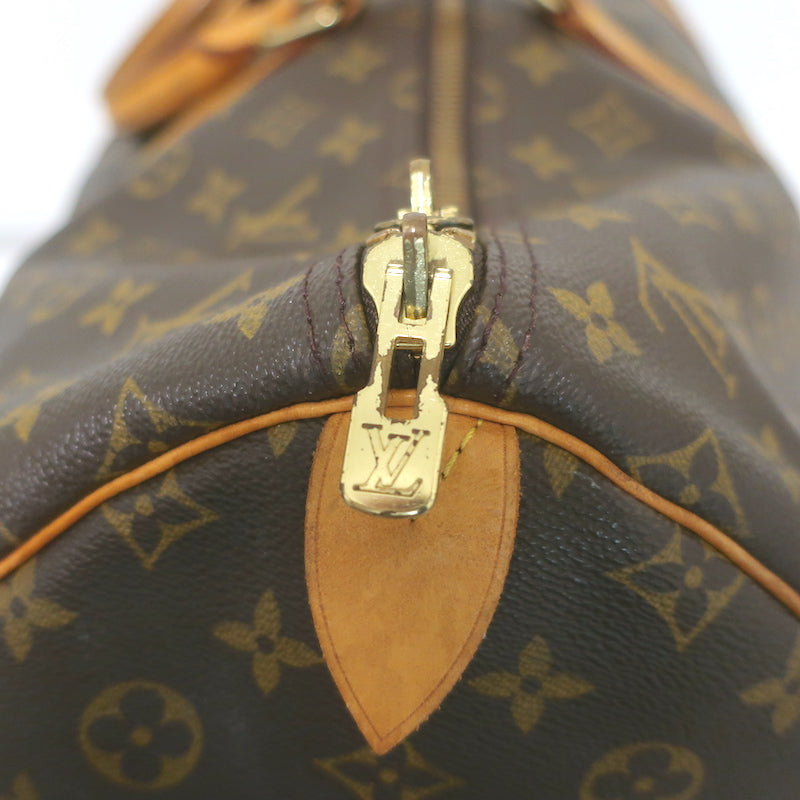Louis Vuitton Keepall 55 Monogram Canvas Duffle Bag Brown W/ Tag, Lock, Key
