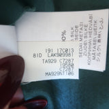 Brunello Cucinelli Silk Western Shirt Green Size Medium Roll-Sleeve Blouse