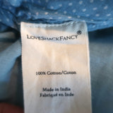 LoveShackFancy Mini Skirt Adia Blue Polka Dot Print Cotton Size Petite