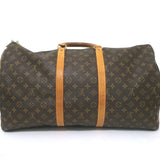 Louis Vuitton Keepall 55 Monogram Canvas Duffle Bag Brown W/ Tag, Lock, Key