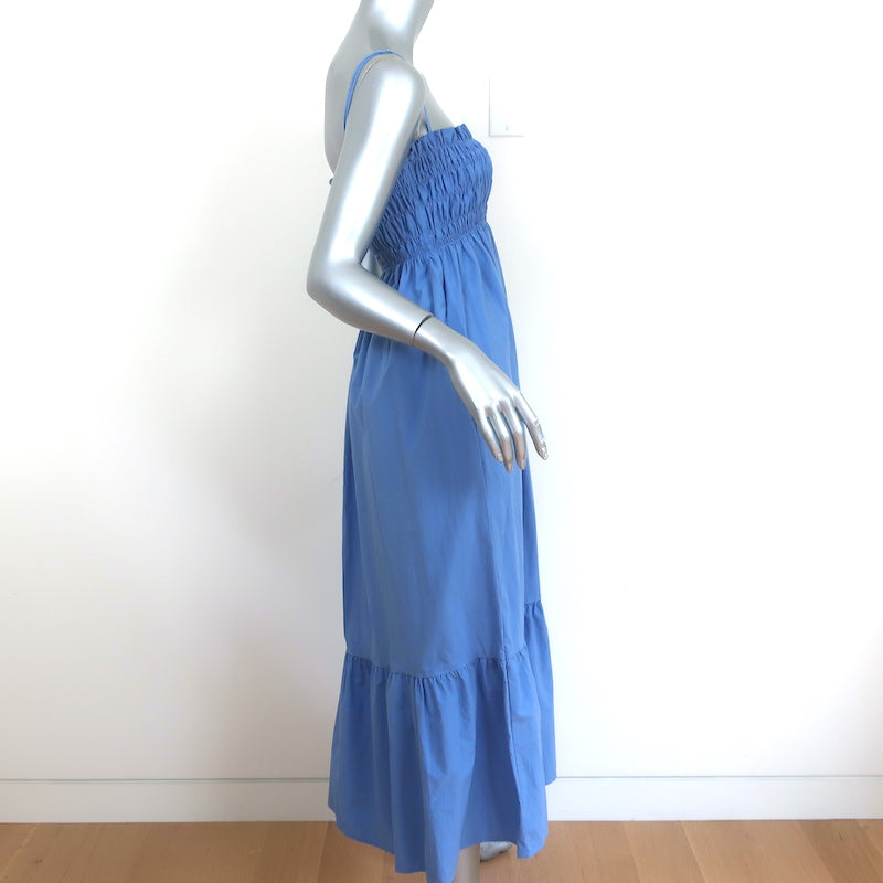 Ciao Lucia Midi Dress Umbria Marine Blue Smocked Cotton Size Small NEW Celebrity Owned Ciao Lucia Midi Dress Umbria Marine Blue Smocked Cotton Size Small NEW Celebrity Owned