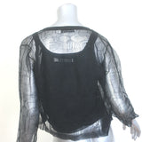 Christian Dior Lace Twinset Black Silk Size 40 Matching Cardigan & Tank Top