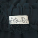 LoveShackFancy Ruffle Mini Skirt Navy Silk Size 2
