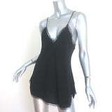 Zadig & Voltaire Carolina Lace-Trimmed Tank Top Black Silk Size Large