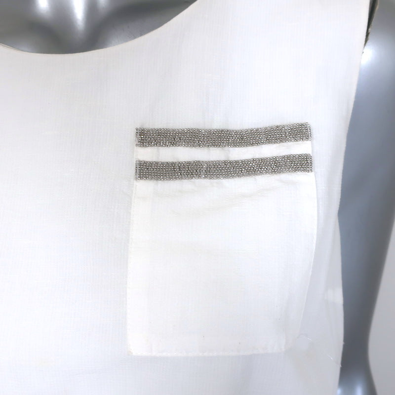 Brunello Cucinelli Monili-Pocket Blouson Mini Dress White Size Medium