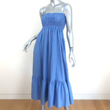 Ciao Lucia Midi Dress Umbria Marine Blue Smocked Cotton Size Small NEW