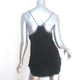 Zadig & Voltaire Carolina Lace-Trimmed Tank Top Black Silk Size Large