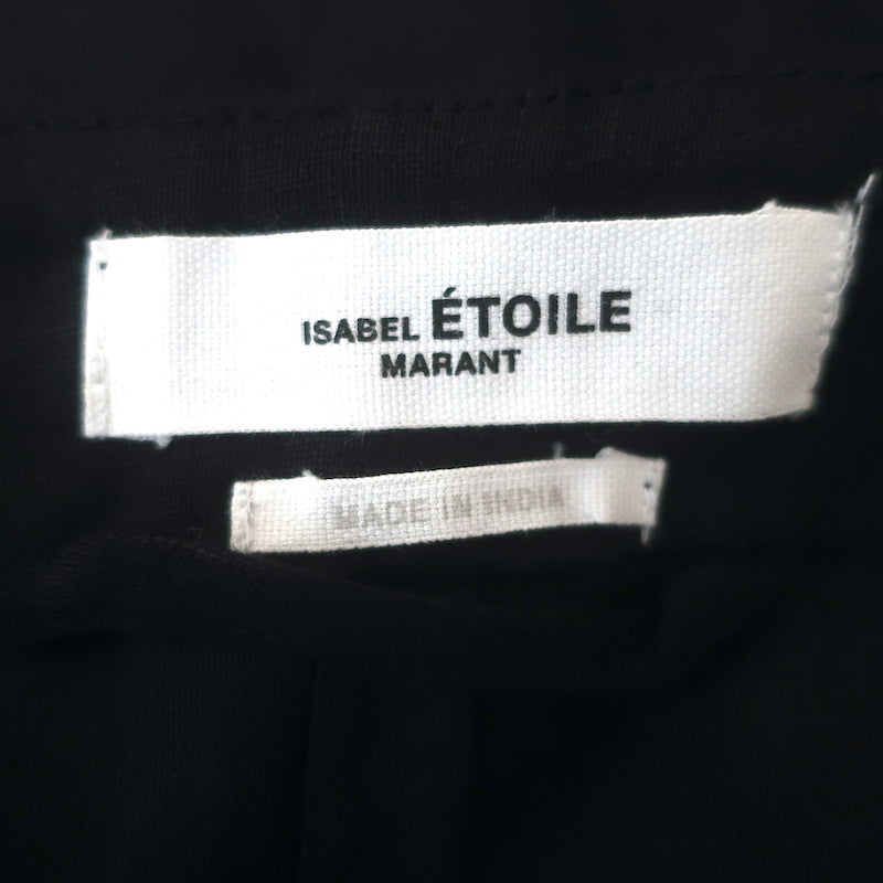 Isabel Marant Etoile Teller Ruffled One-Shoulder Mini Dress Black Linen Size 38