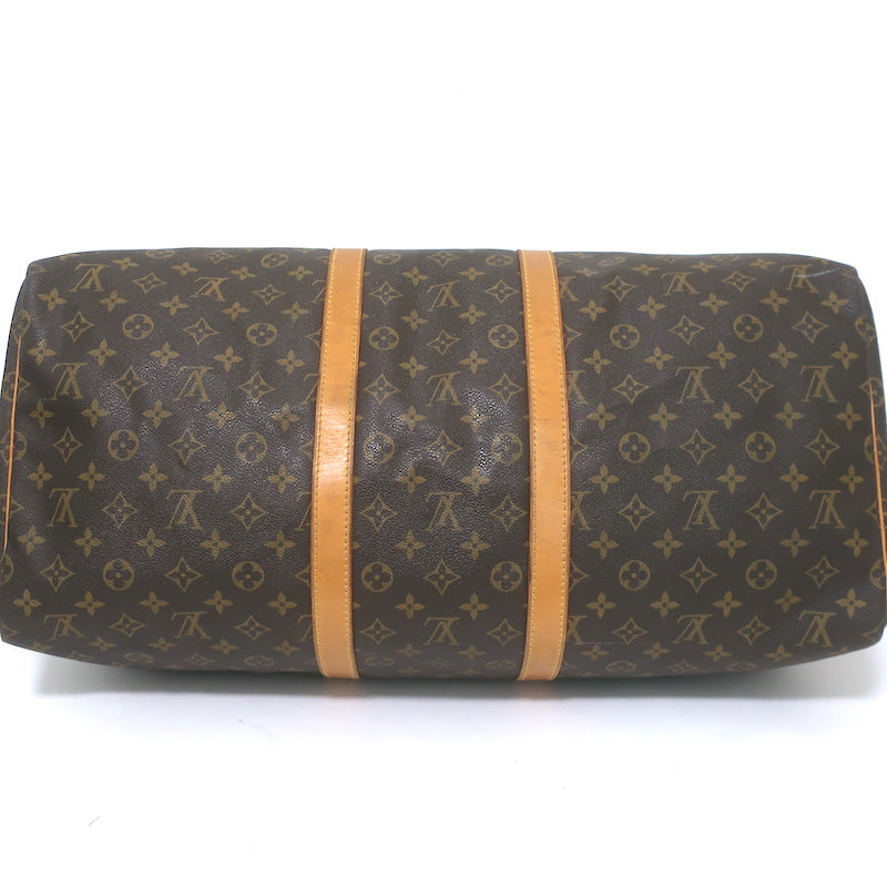 Louis Vuitton Keepall 55 Monogram Canvas Duffle Bag Brown W/ Tag, Lock, Key