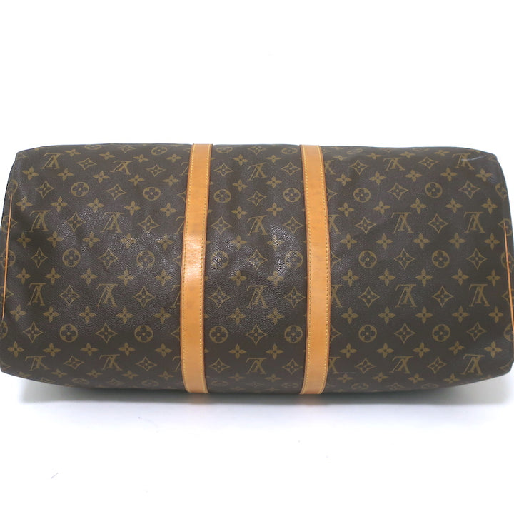 Louis Vuitton Keepall 55 Monogram Canvas Duffle Bag Brown W/ Tag, Lock, Key