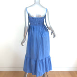 Ciao Lucia Midi Dress Umbria Marine Blue Smocked Cotton Size Small NEW