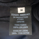 Isabel Marant Etoile Teller Ruffled One-Shoulder Mini Dress Black Linen Size 38