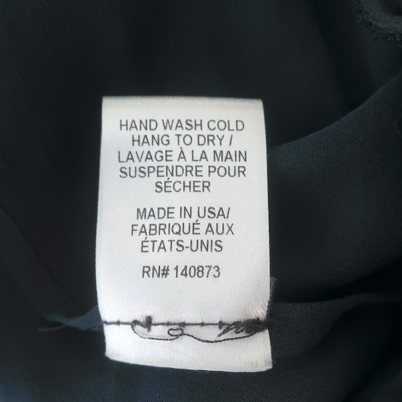 LoveShackFancy Ruffle Mini Skirt Navy Silk Size 2