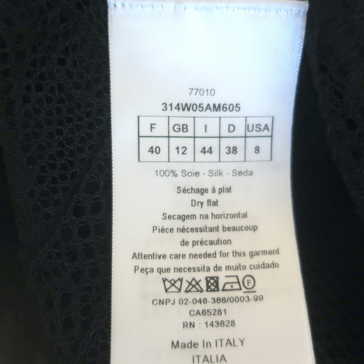 Christian Dior Lace Twinset Black Silk Size 40 Matching Cardigan &amp; Tank Top