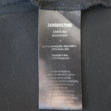 Zadig & Voltaire Carolina Lace-Trimmed Tank Top Black Silk Size Large