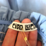 Ciao Lucia Midi Dress Umbria Marine Blue Smocked Cotton Size Small NEW