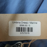 Ciao Lucia Midi Dress Umbria Marine Blue Smocked Cotton Size Small NEW