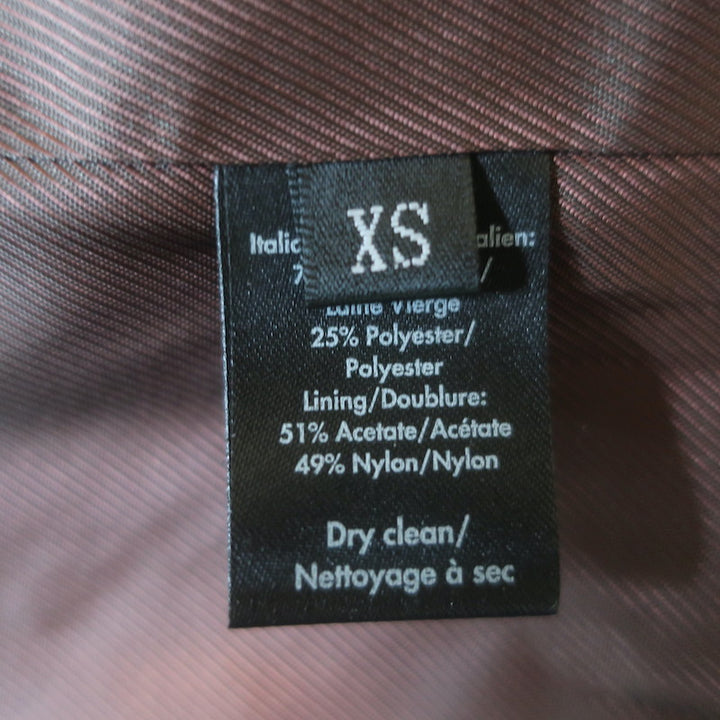 Co Plaid Flannel Belted Blazer Brown/Aqua Wool-Blend Size Extra Small