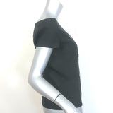 Christian Dior Off the Shoulder Double Breasted Top Black Silk-Blend Size US 6